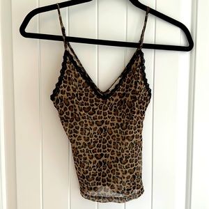 Cheetah Leopard Print Mesh Top